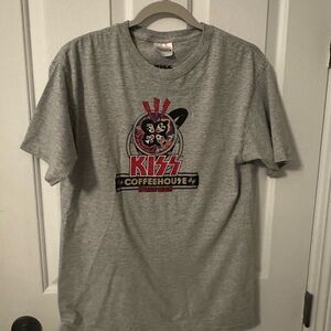 KISS Coffeehouse Gray Graphic T-Shirt